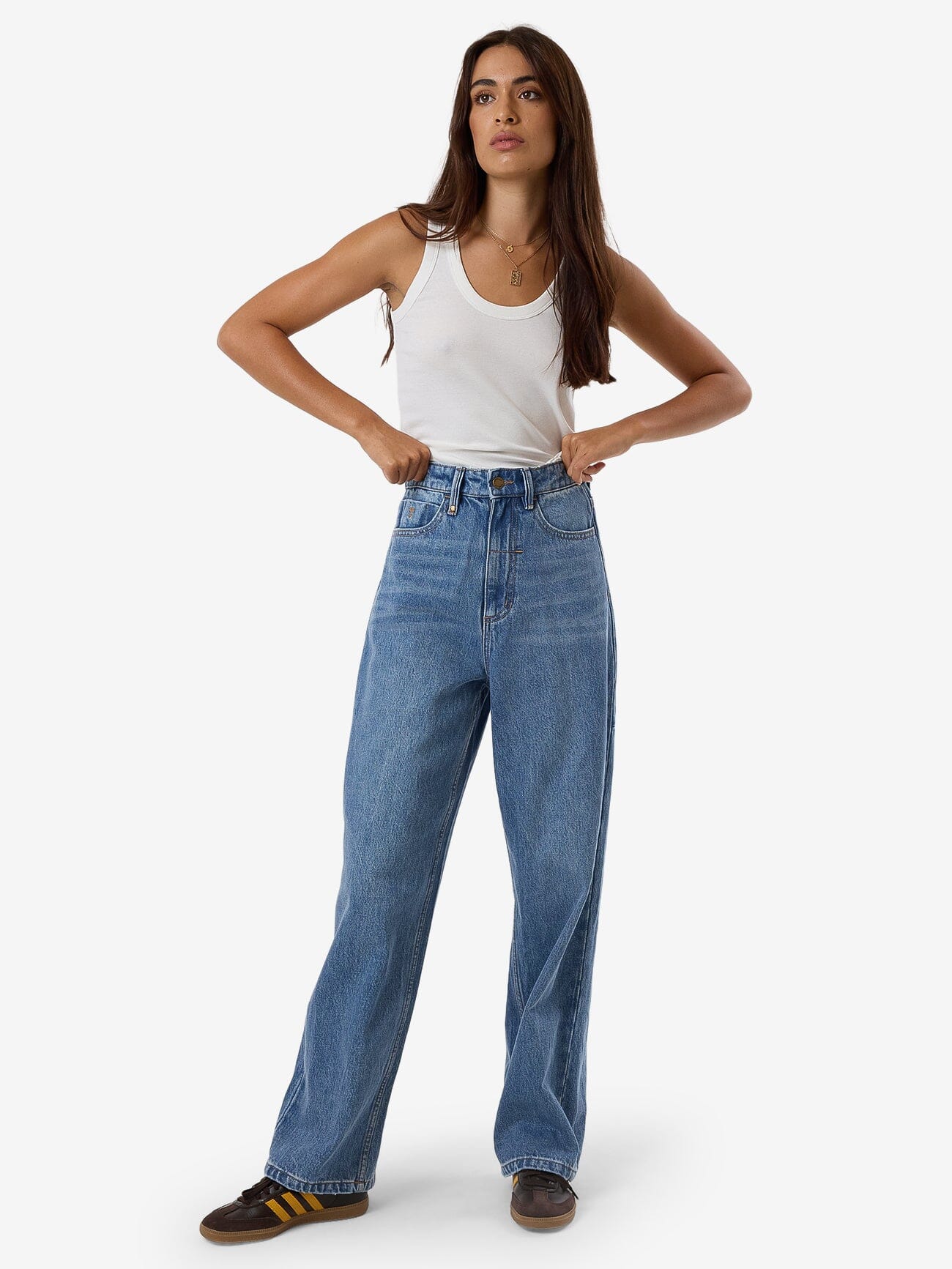 Billie High Rise Baggy Jean Dark Dust Blue