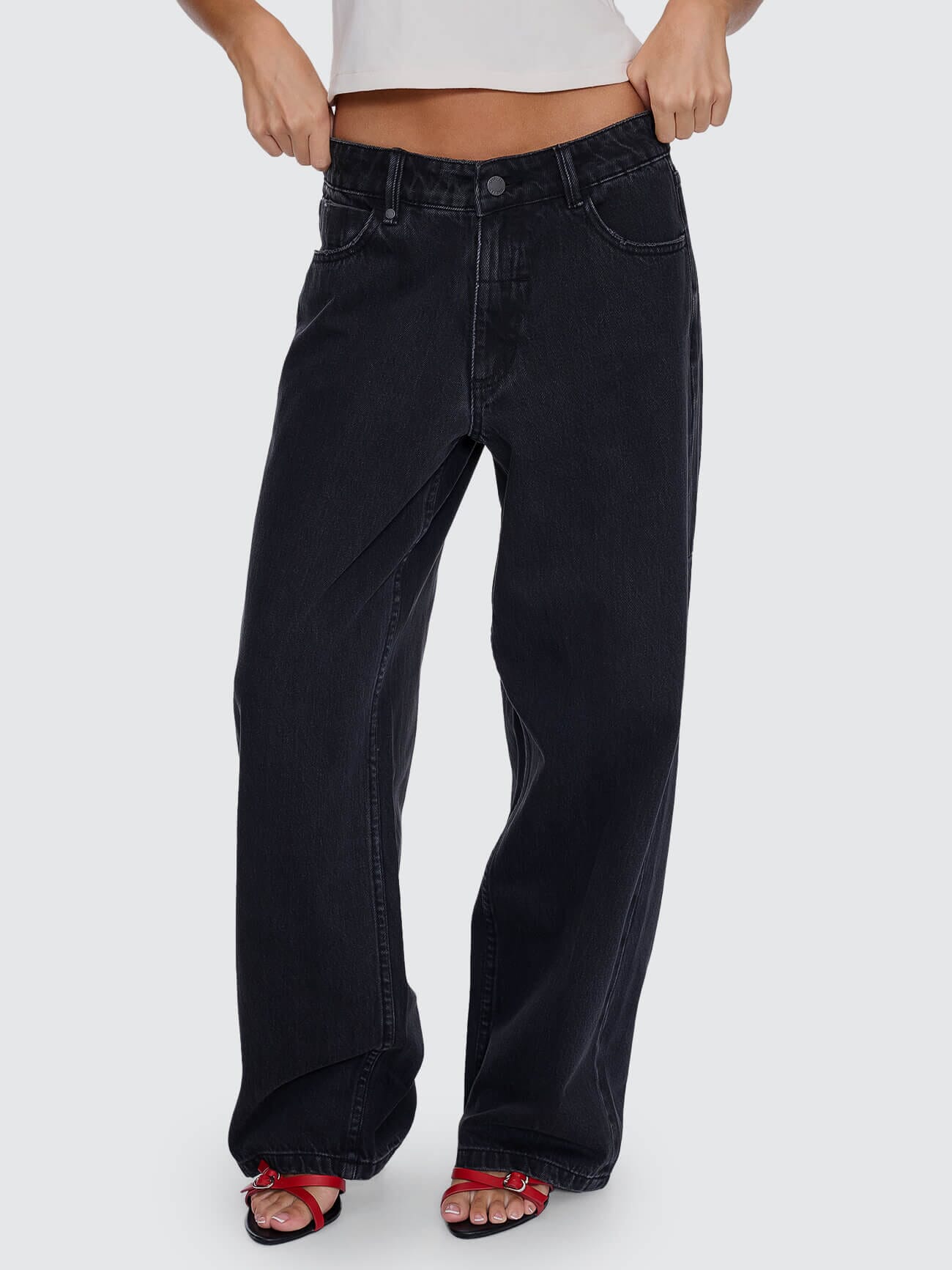 Billie Low Rise Baggy Jean - Aged Black 4