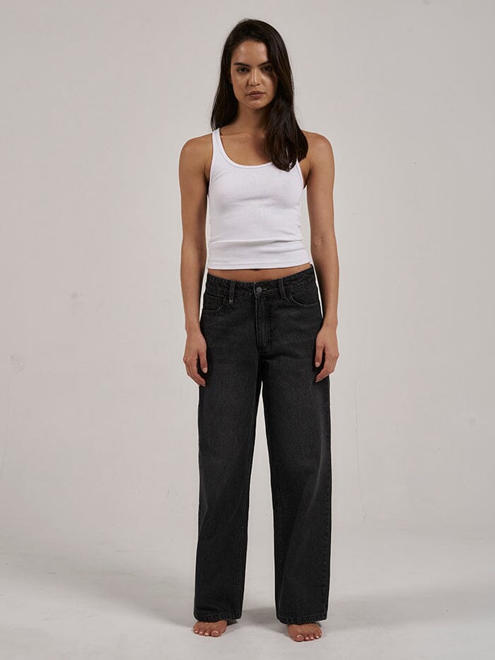 Billie Low Baggie Jean - Smoke Black