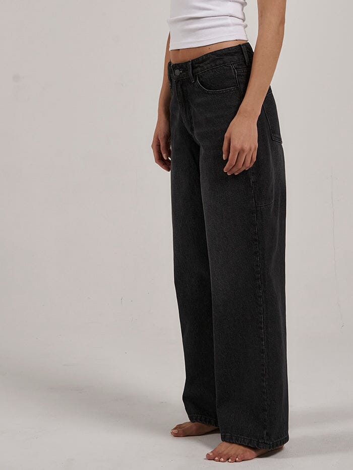Billie Low Baggie Jean - Smoke Black