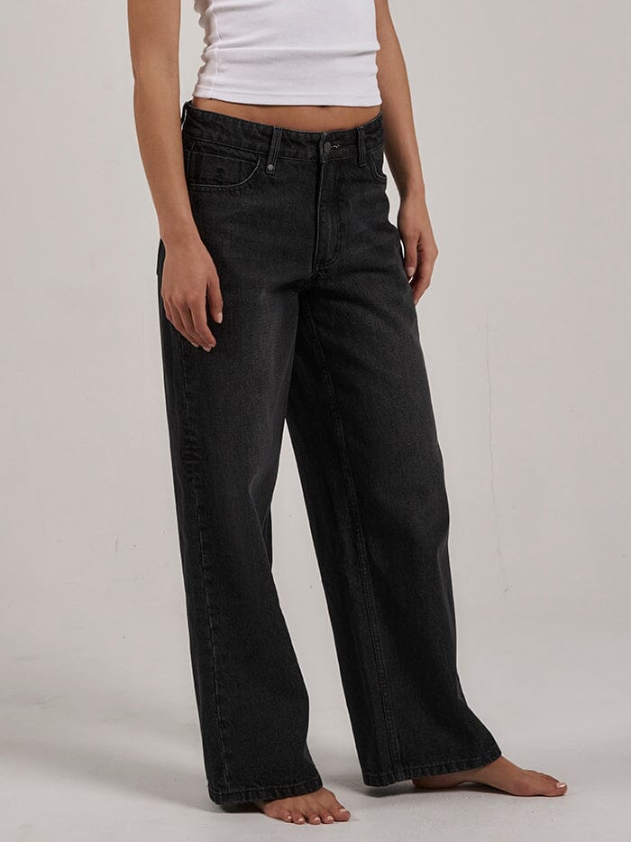 Billie Low Baggie Jean - Smoke Black