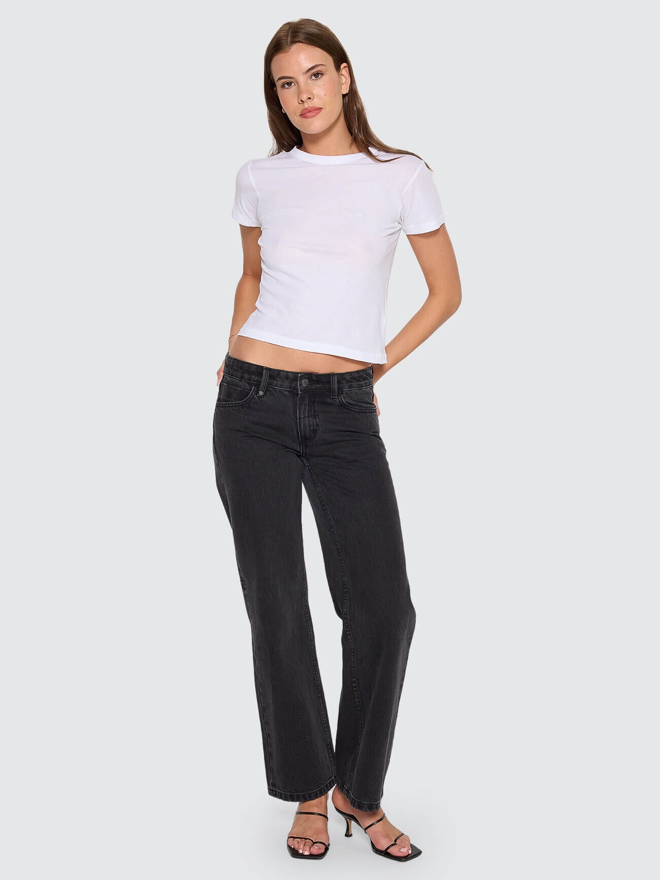 Saskia Low Rise Straight Jean - Aged Black