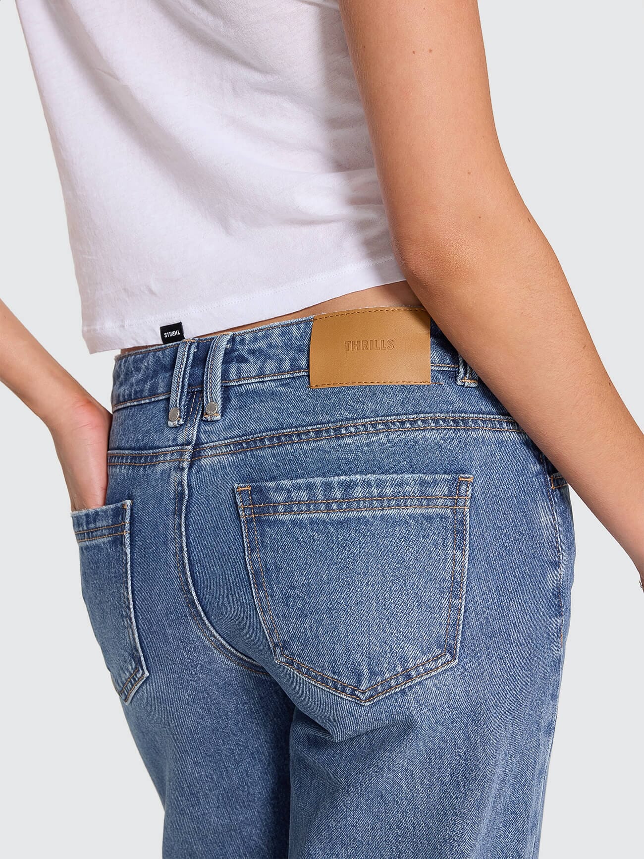 Saskia Low Rise Straight Jean - Darker Dust Blue