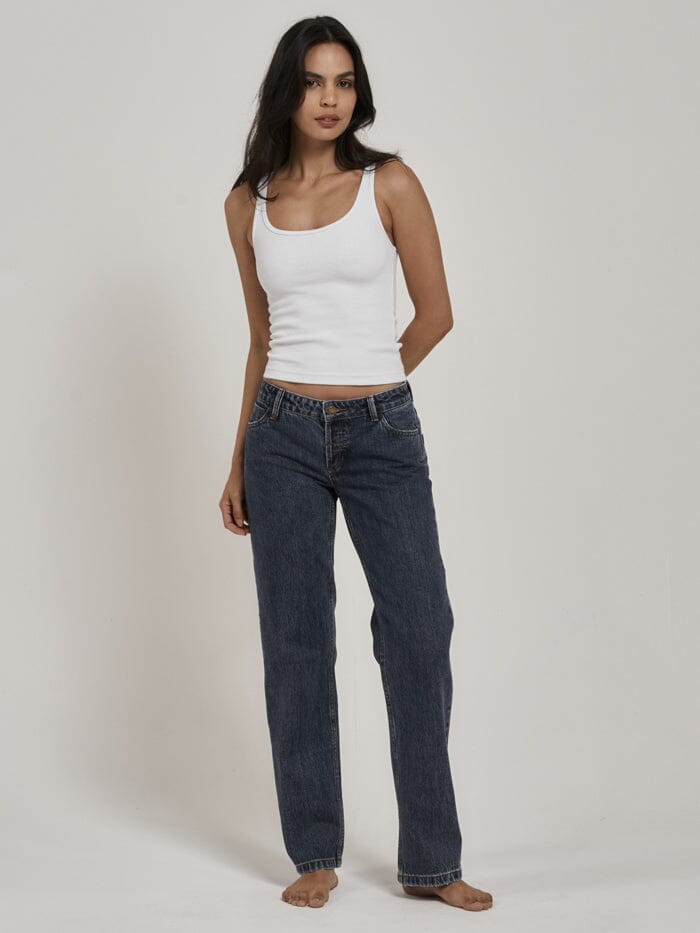 Saskia Low Rise Straight Jean - Worn In Blue