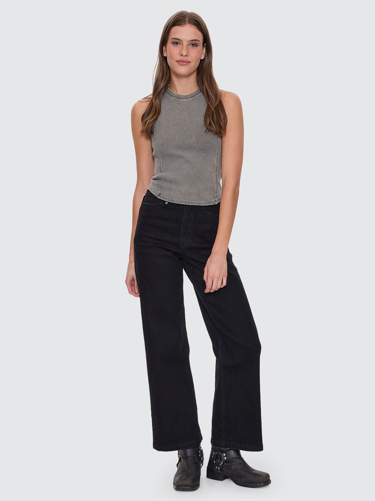 Holly High Rise Stretch Wide Jean - Black Rinse 4