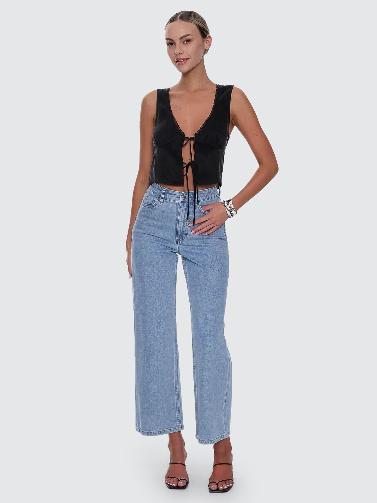 Holly High Rise Stretch Wide Jean - Ageless Blue 4