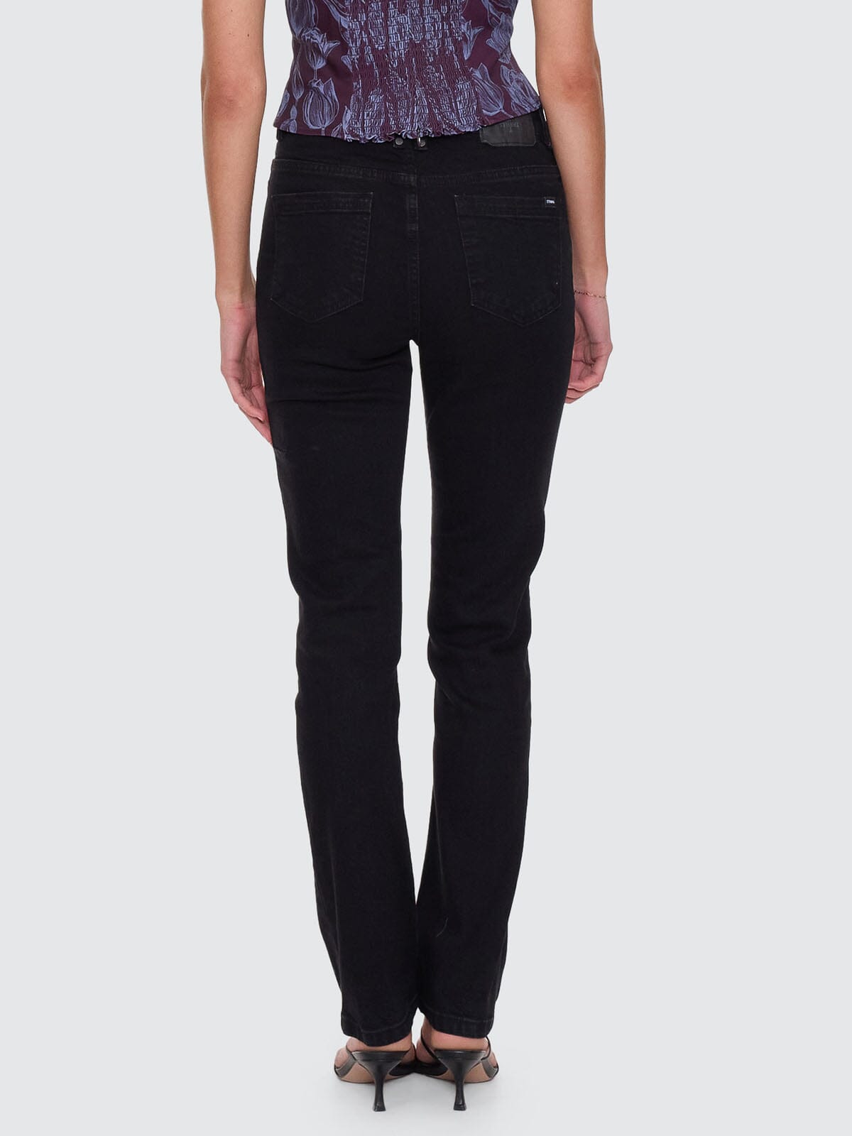 Nicole High Rise Stretch Straight Jean  - Black Rinse 4
