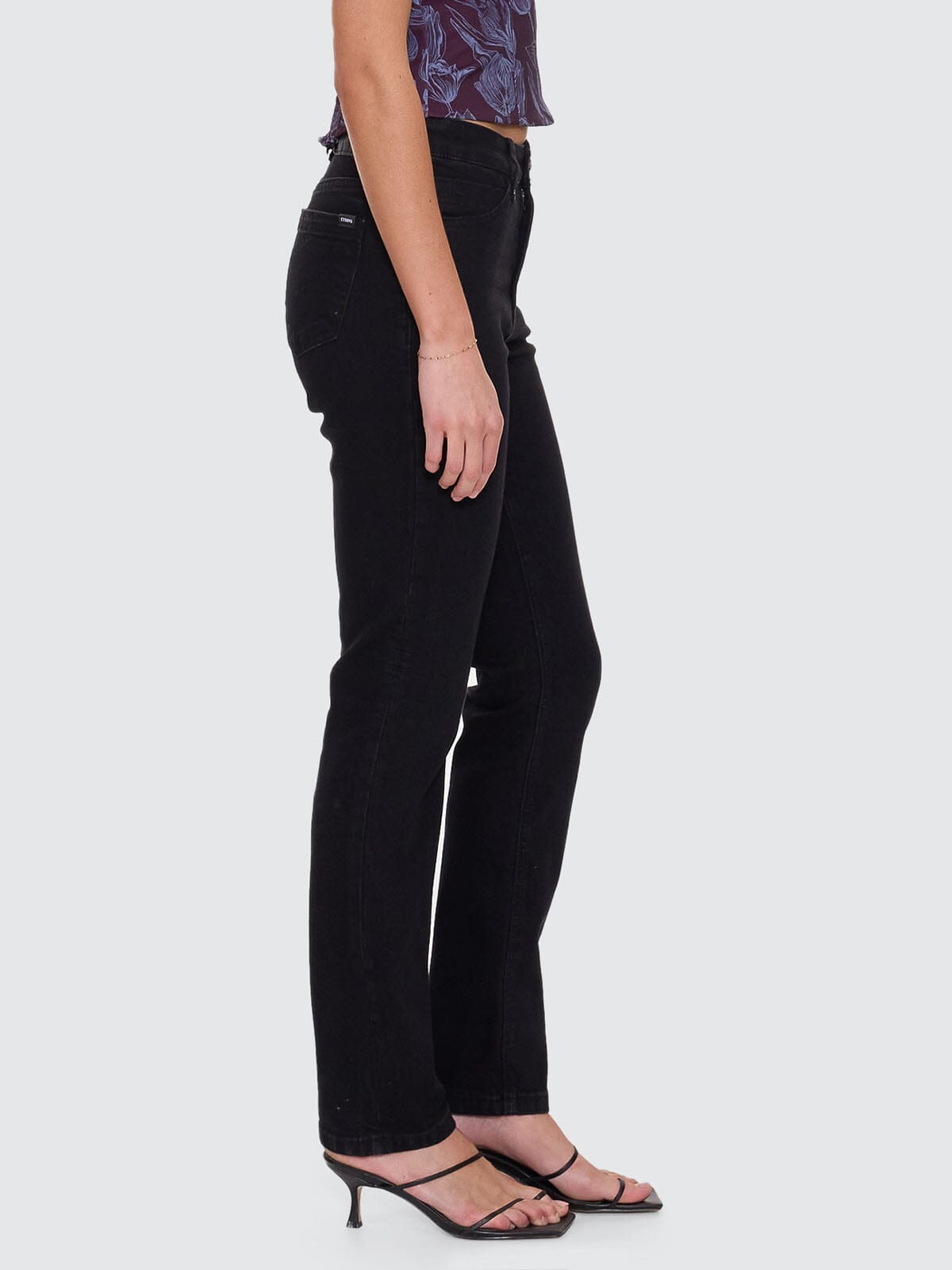 Nicole High Rise Stretch Straight Jean  - Black Rinse 4