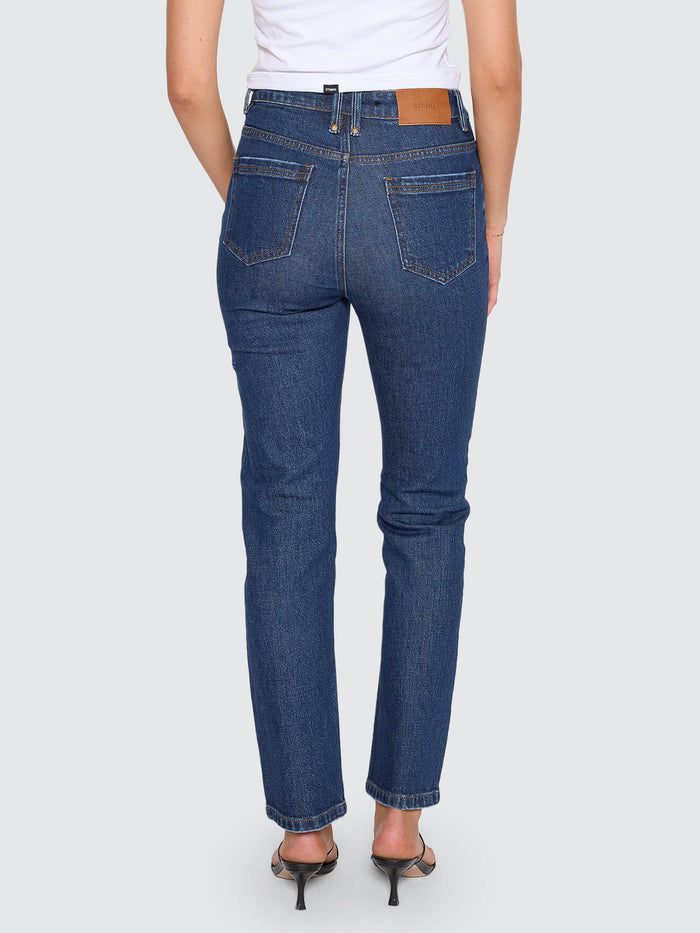 Nicole High Rise Stretch Straight Jean - Rinsed Ink
