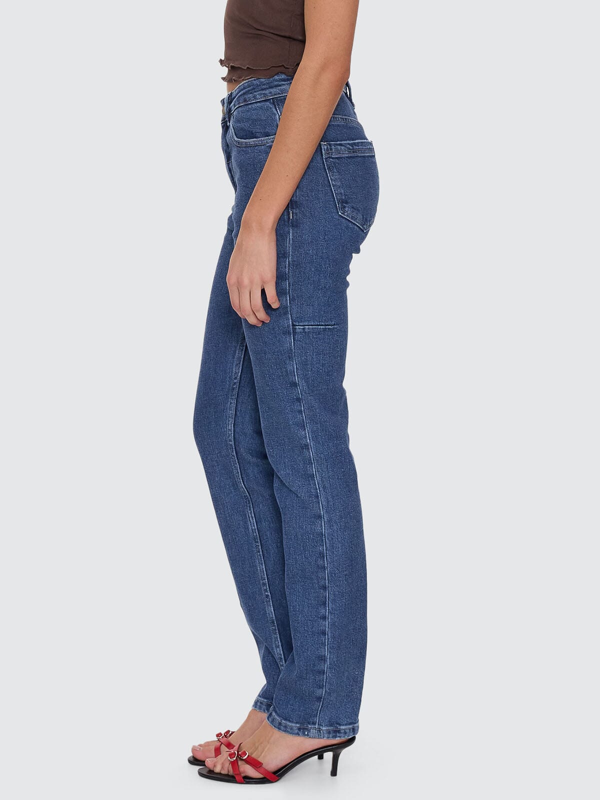 Nicole High Rise Stretch Straight Jean - Vintage Rinse Blue 4
