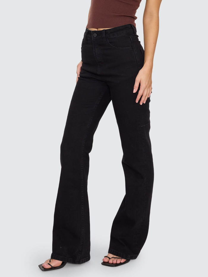 Alicia High Rise Stretch Bootcut Jean - Vinyl Black 4