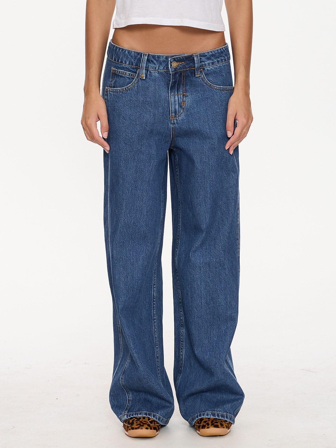 Maggie Low Rise Baggy Jean - Deep Vintage Blue 4