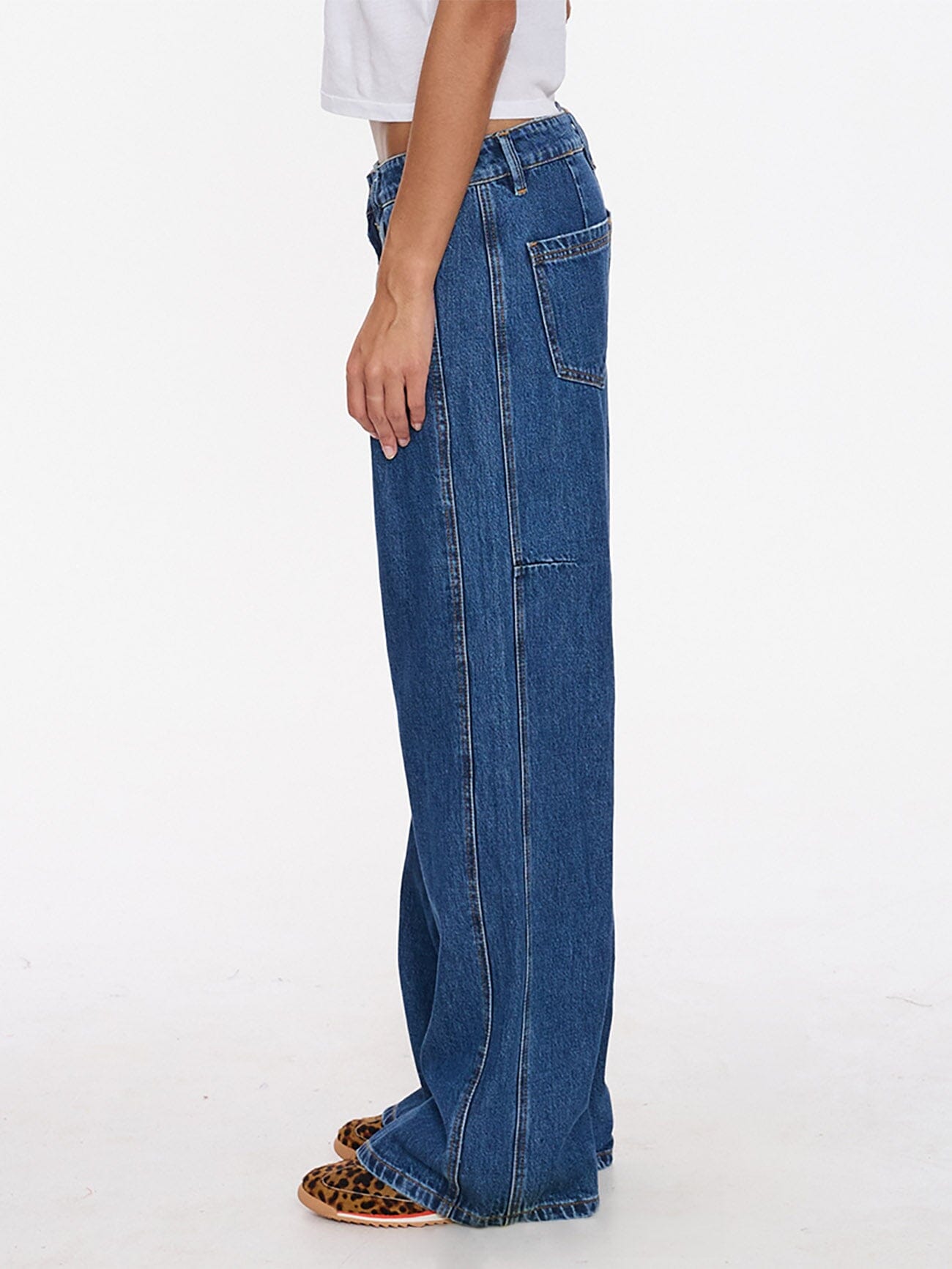 Maggie Low Rise Baggy Jean - Deep Vintage Blue 4