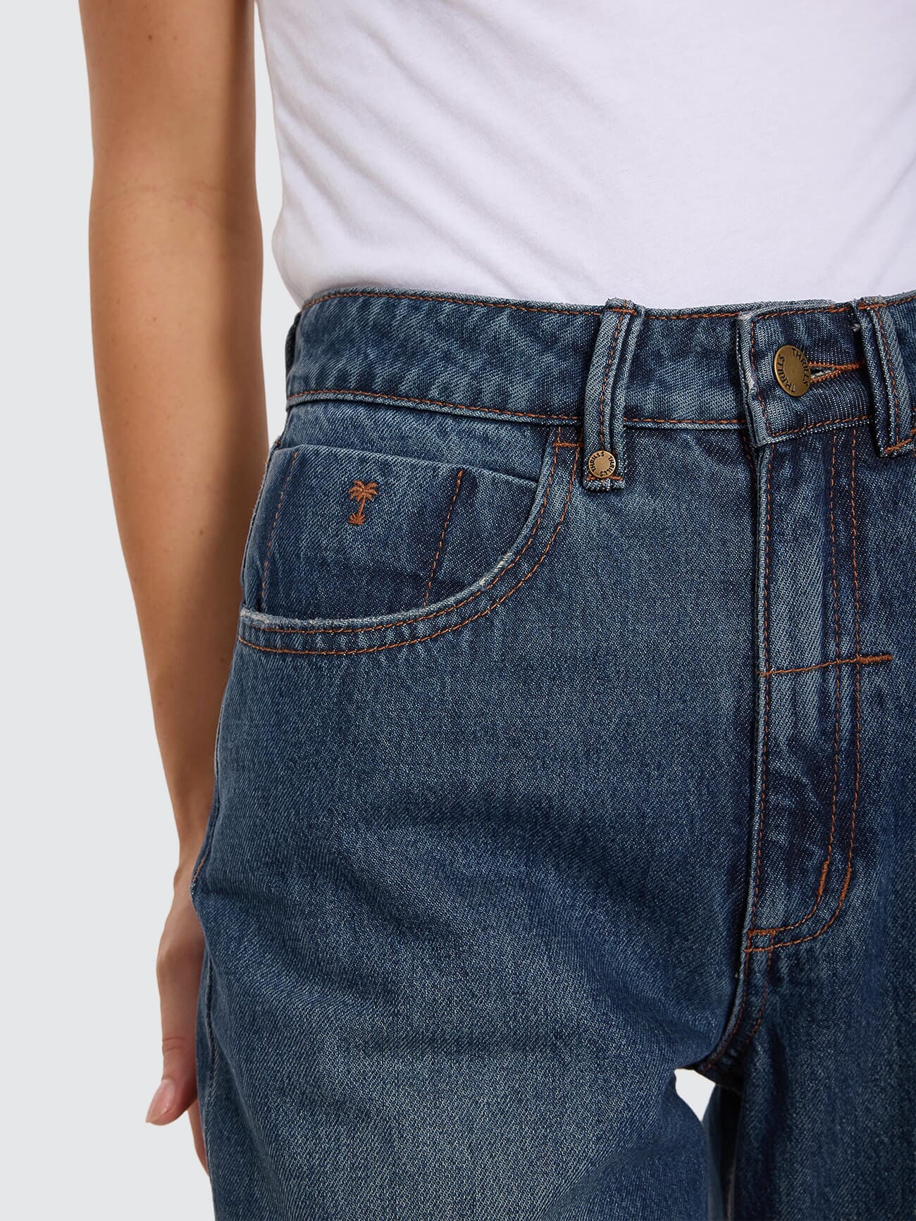 Stevie High Rise Straight Jean - Teal Blue 4