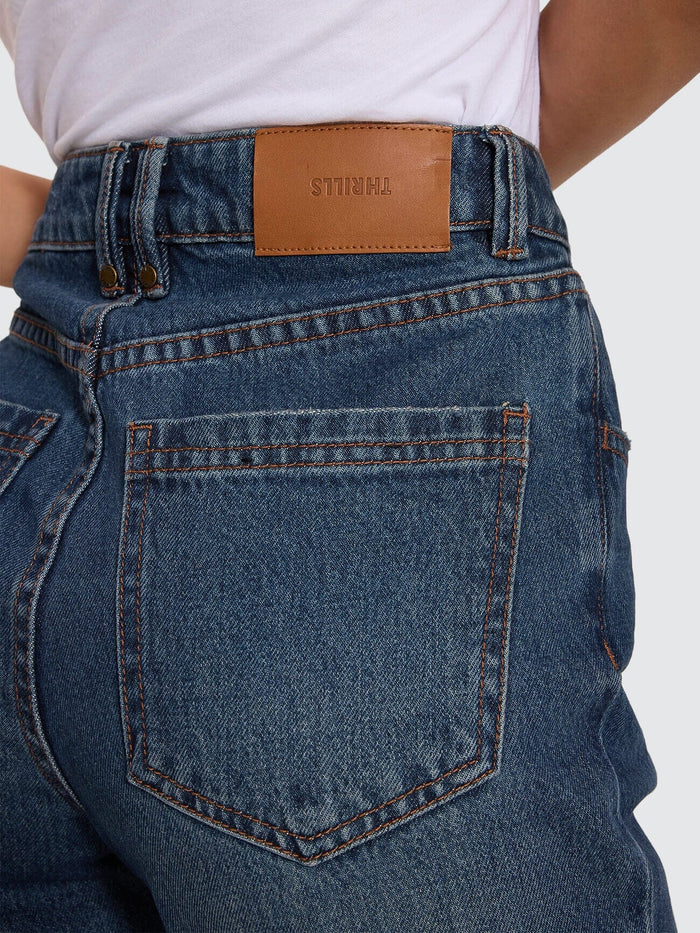 Stevie High Rise Straight Jean - Teal Blue 4