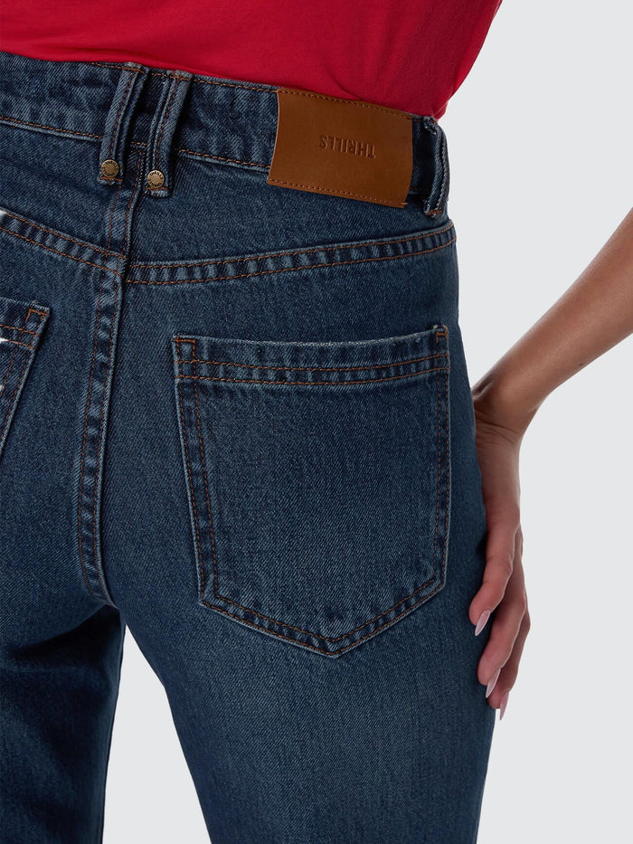 Stevie High Rise Straight Jean - Teal Blue 4