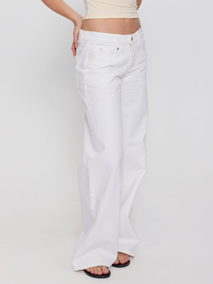 Hunter Low Rise Wide Jean - Bright White 4