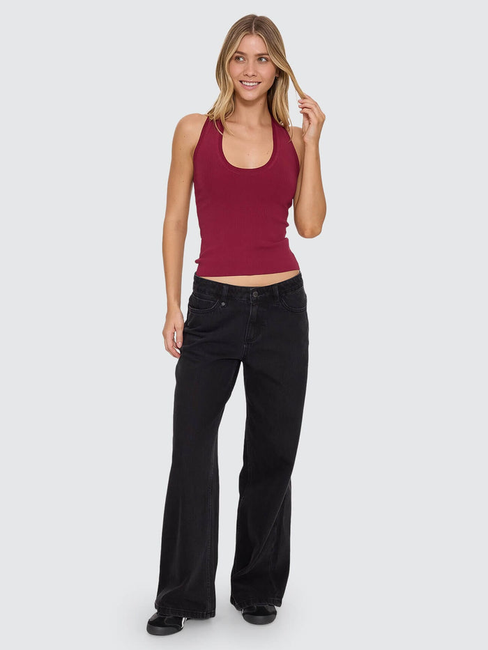 Hunter Low Rise Wide Jean - Aged Black 4