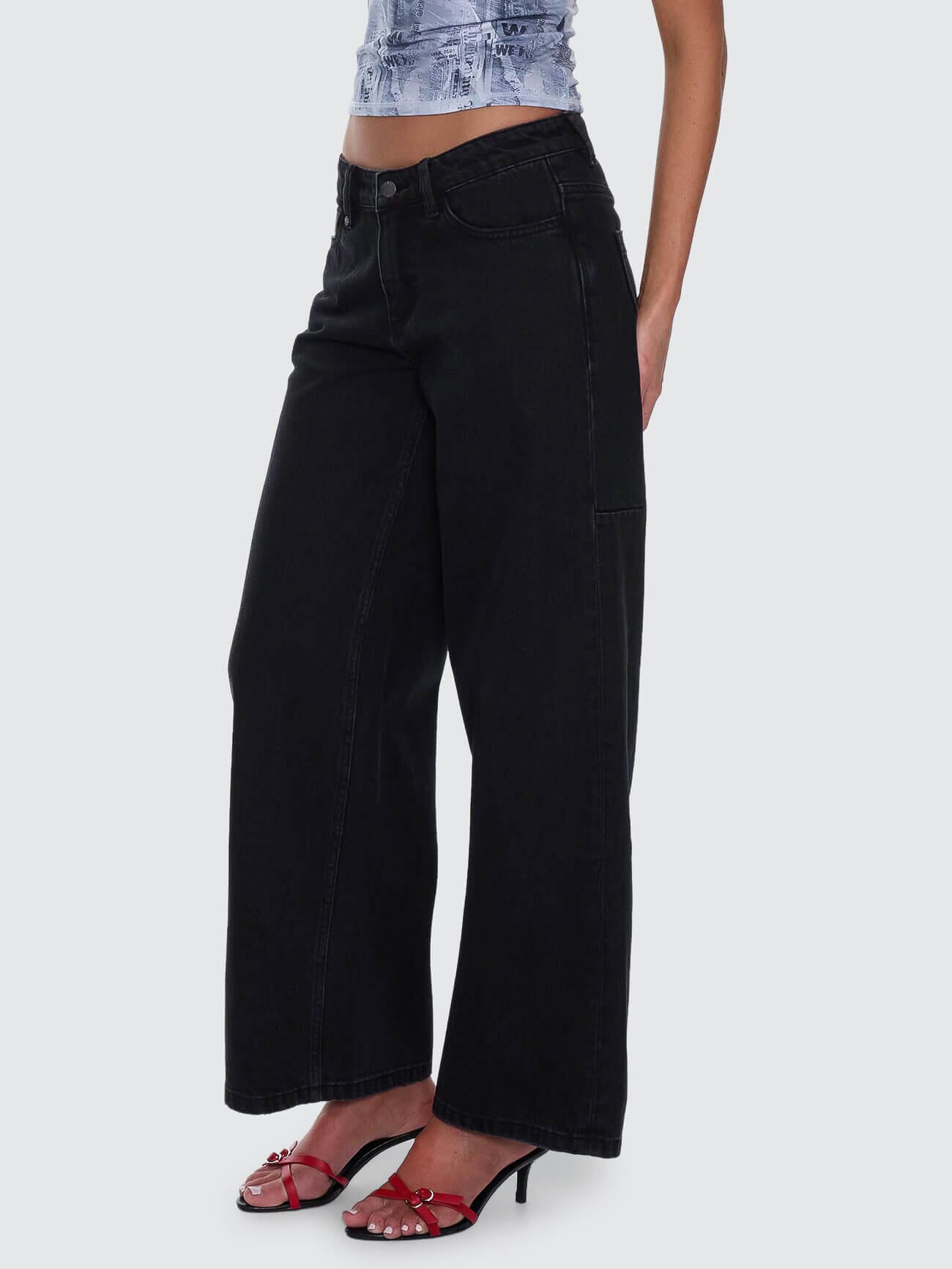 Hunter Low Rise Wide Jean - Aged Black 4