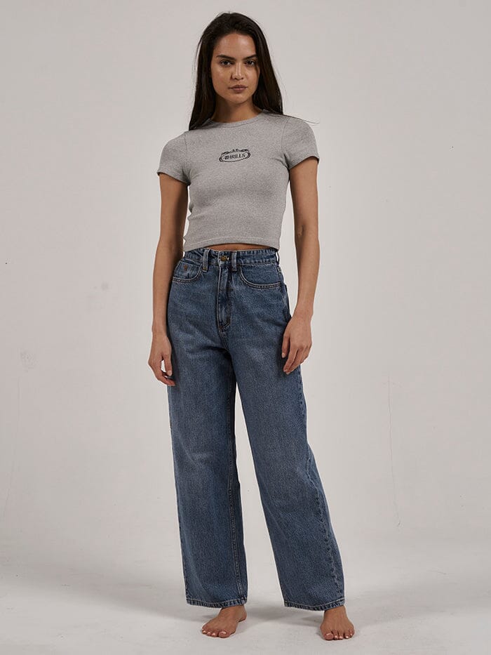Coat Of Thrills Y2K Tee - Grey Marle