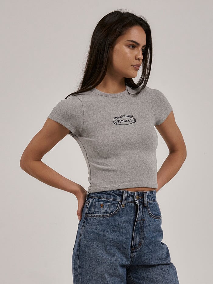 Coat Of Thrills Y2K Tee - Grey Marle