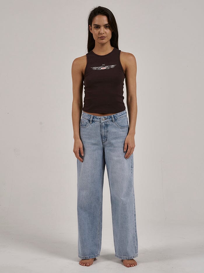 Laid Back Curve Tank - Postal Brown