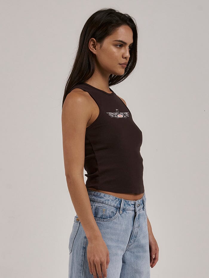 Laid Back Curve Tank - Postal Brown