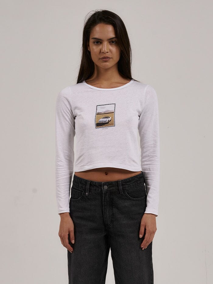 Field Of Speed Mini Long Sleeve Tee - White