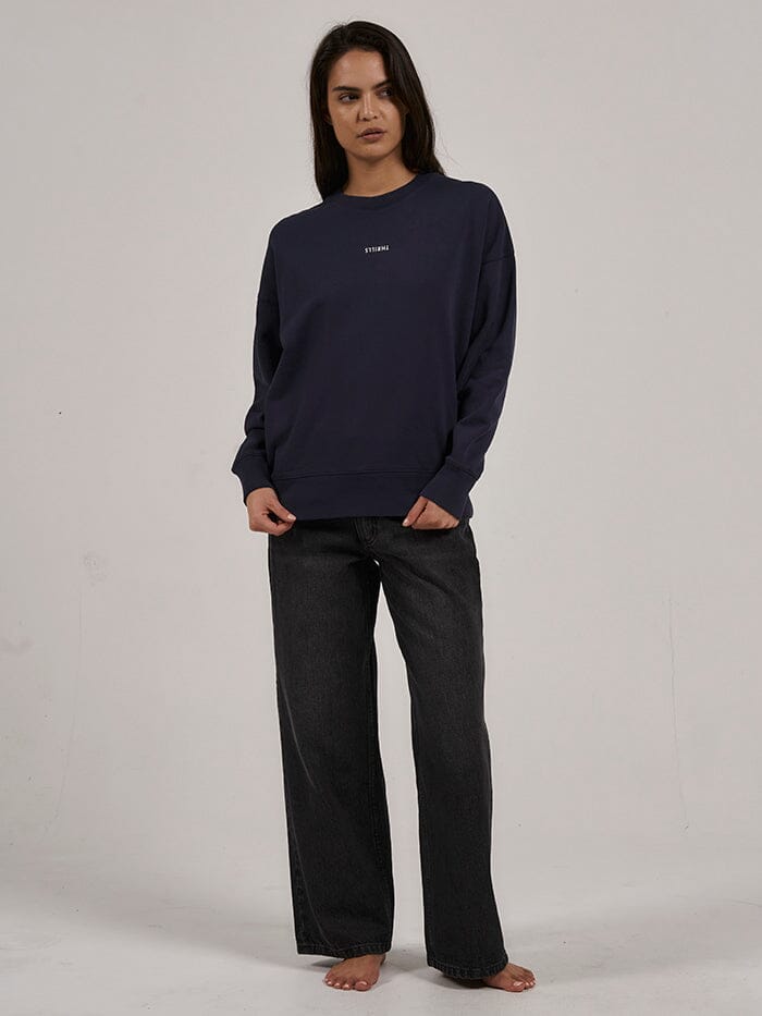 Minimal Thrills Slouch Crew - Station Navy