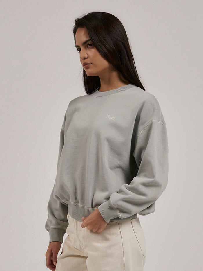 Tempo Retro Slouch Crew - Sage Grey