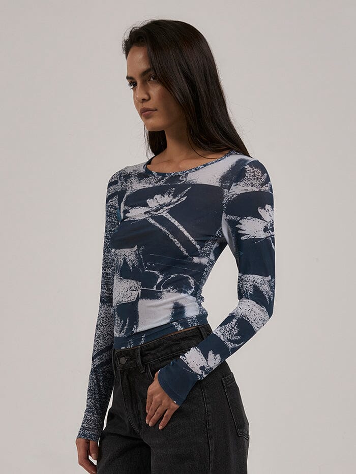 Alchemy Long Sleeve Mesh Top - New Teal