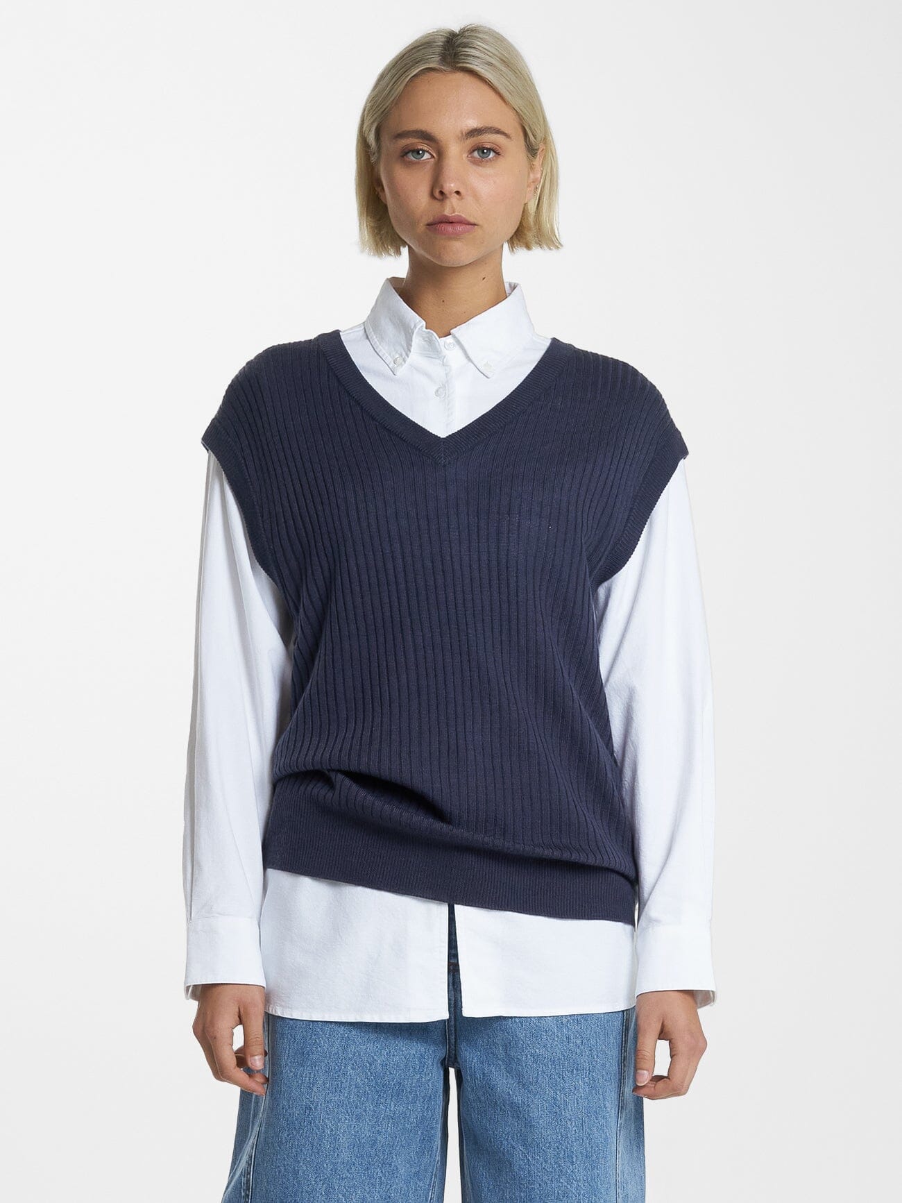 Endless Knit Vest - Station Navy