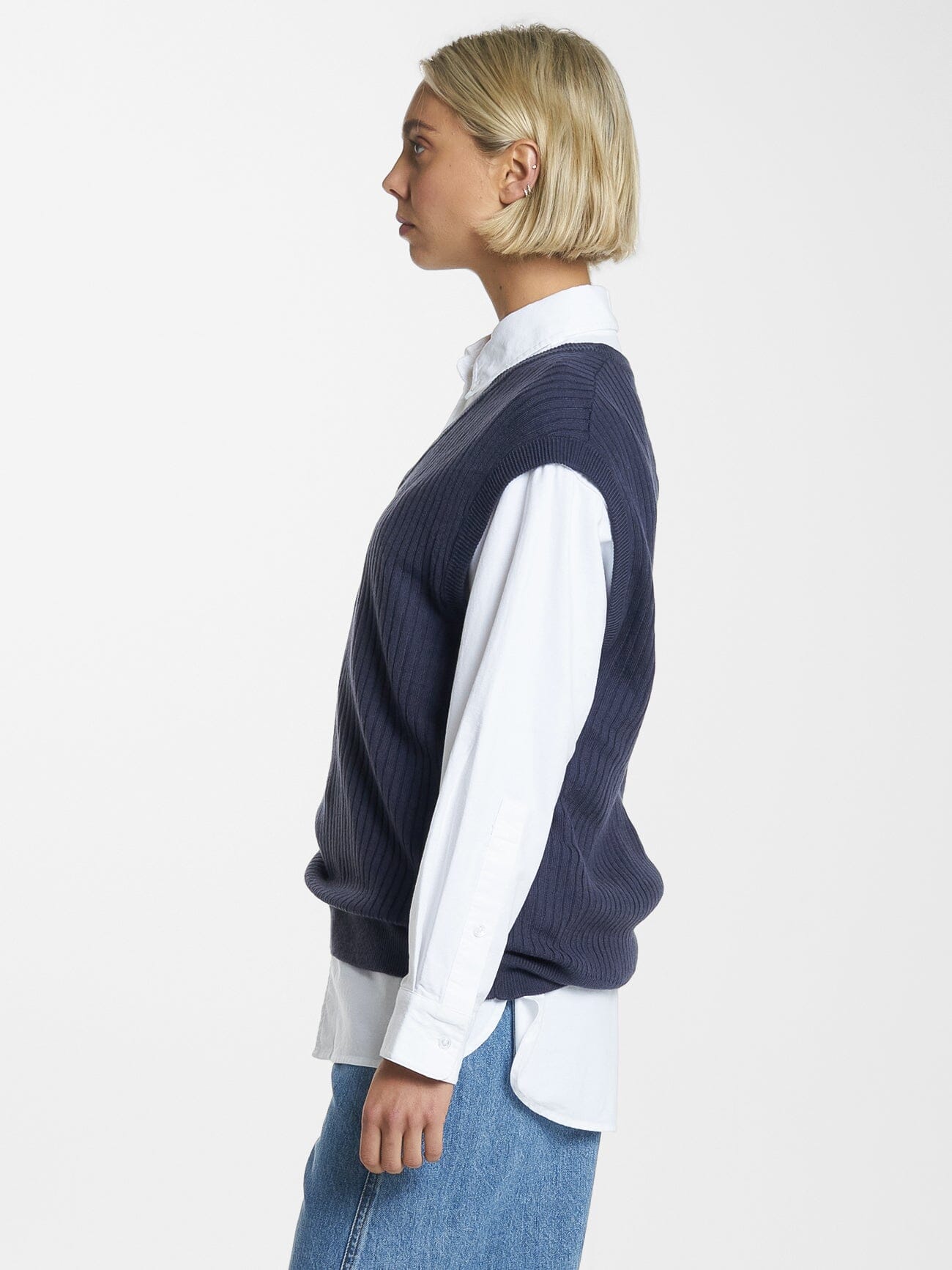 Endless Knit Vest - Station Navy