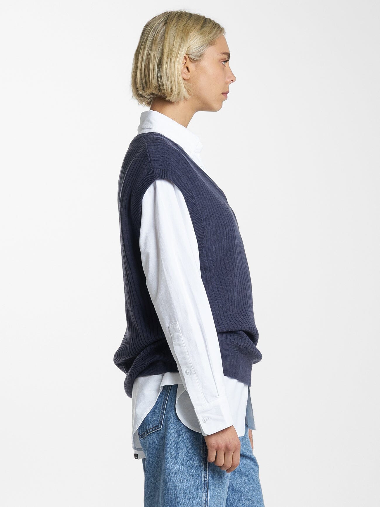 Endless Knit Vest - Station Navy