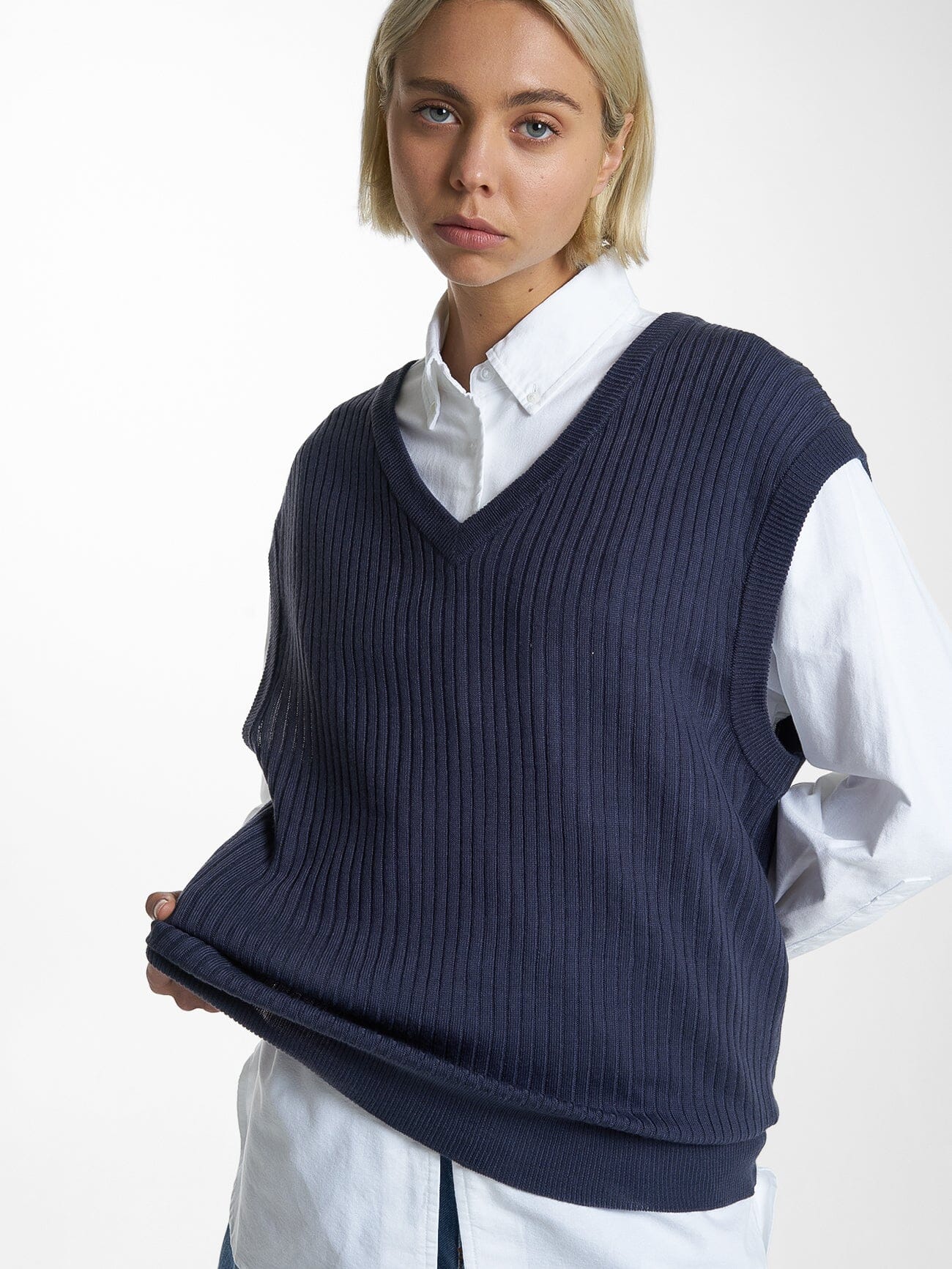 Endless Knit Vest - Station Navy