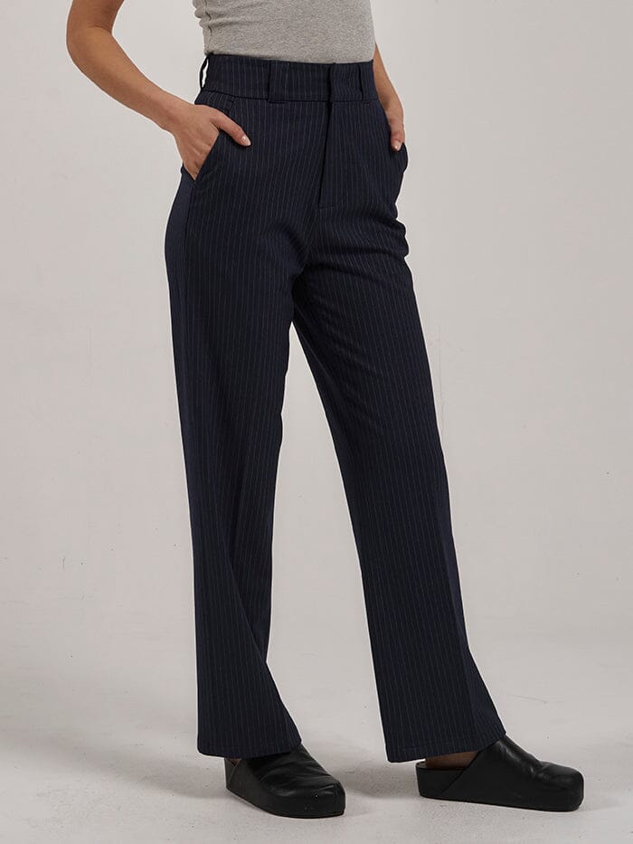 Danny Pinstripe Pant - Station Navy