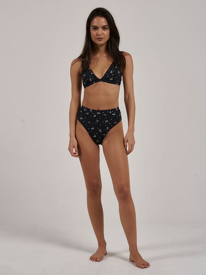 Nightshade 90's High Cut Bikini Bottom - Black