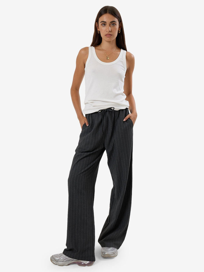 Colby Drawstring Pant - Charcoal Pinstripe 4