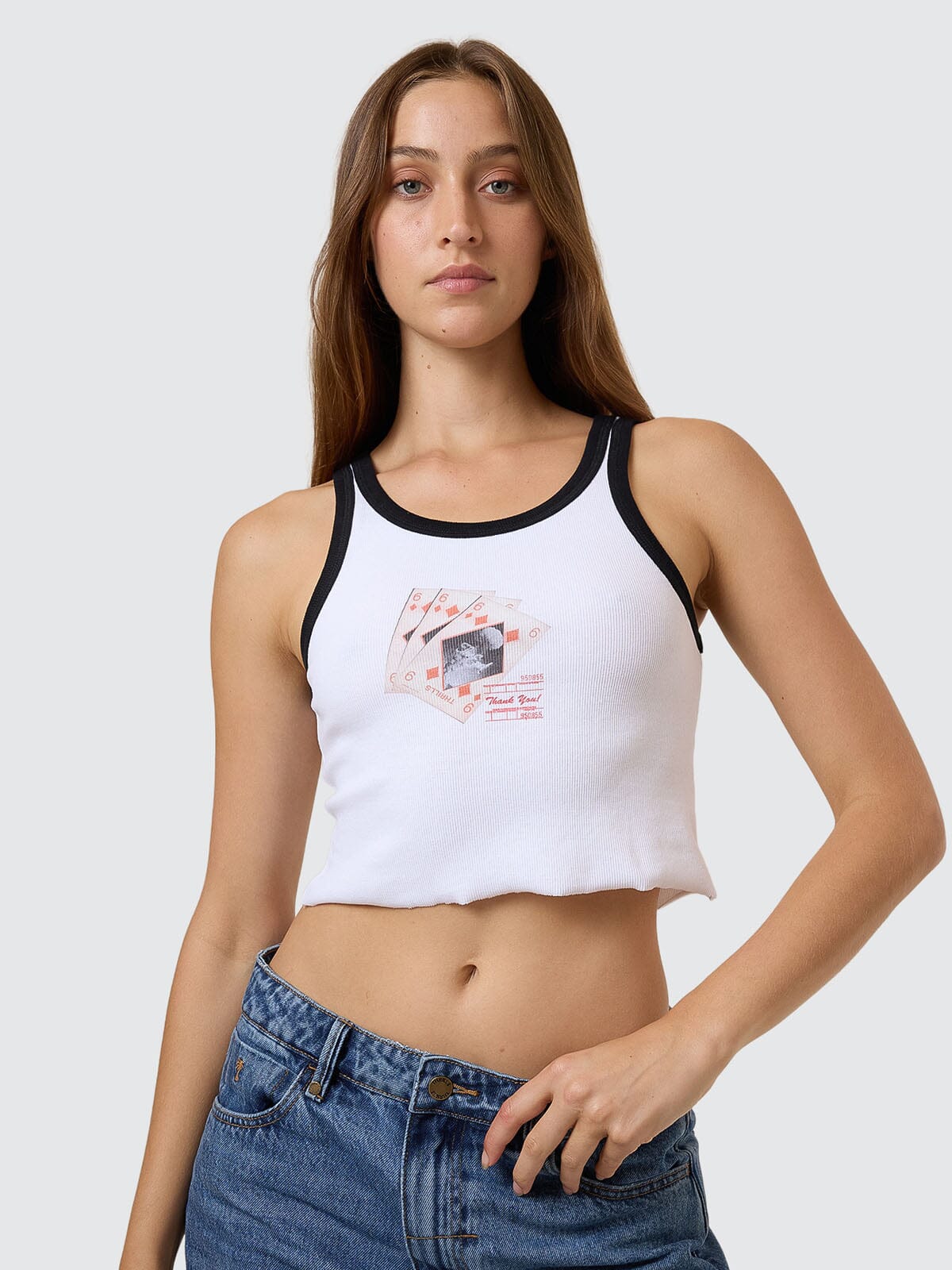 Thrills Adorned Check Tank Java