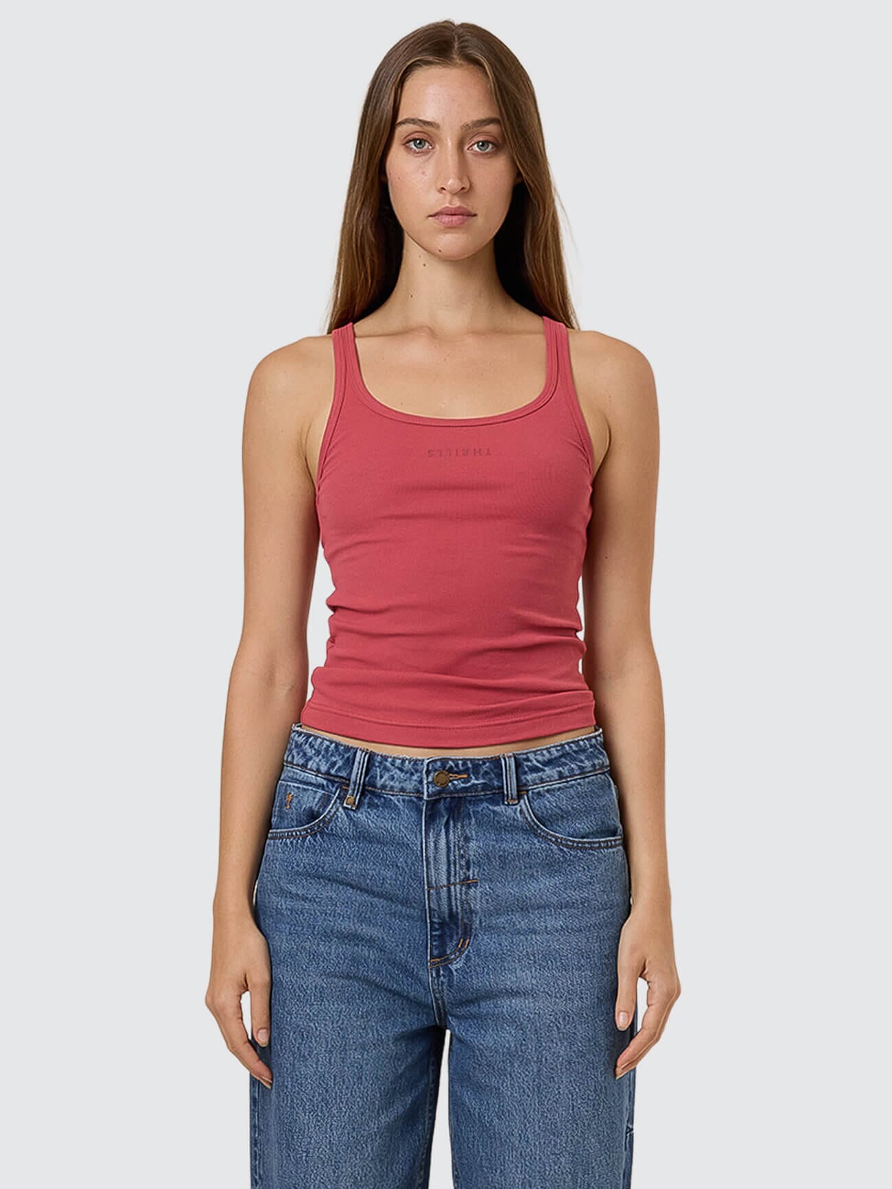 Minimal Thrills Scoop Tank - Redwood