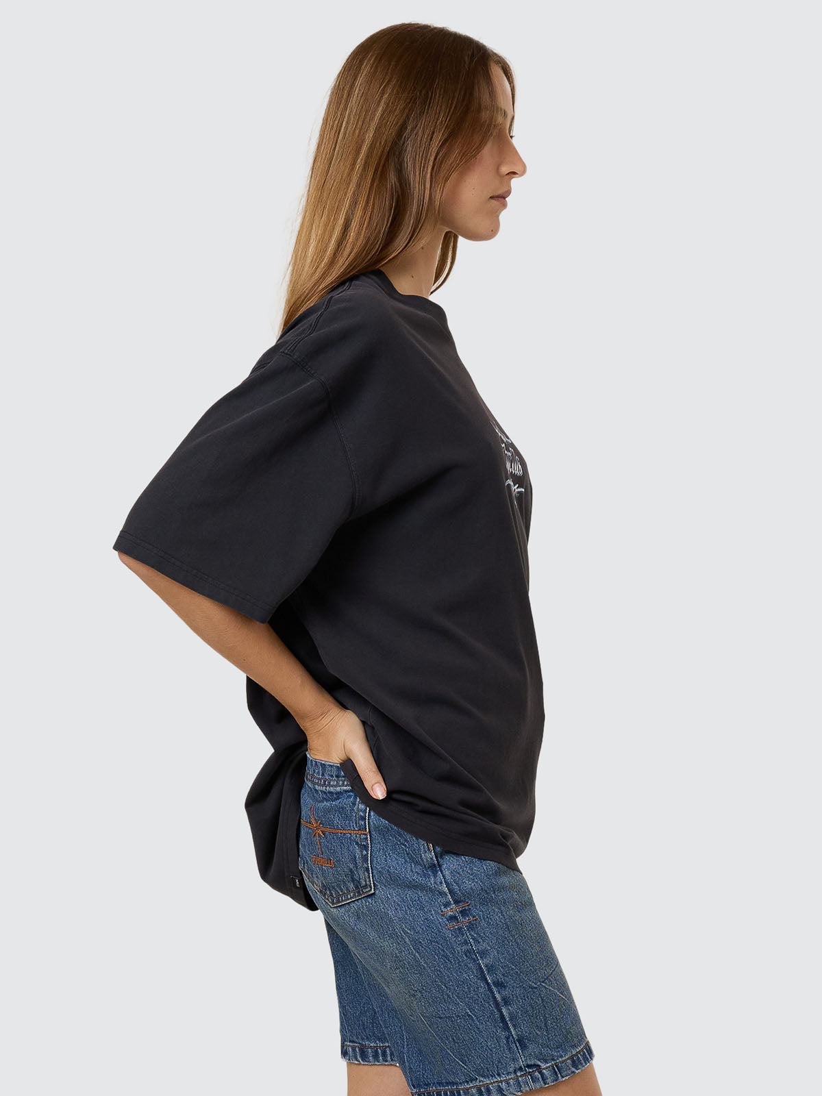 Metal And Mayhem Oversized Tee - Washed Black 4