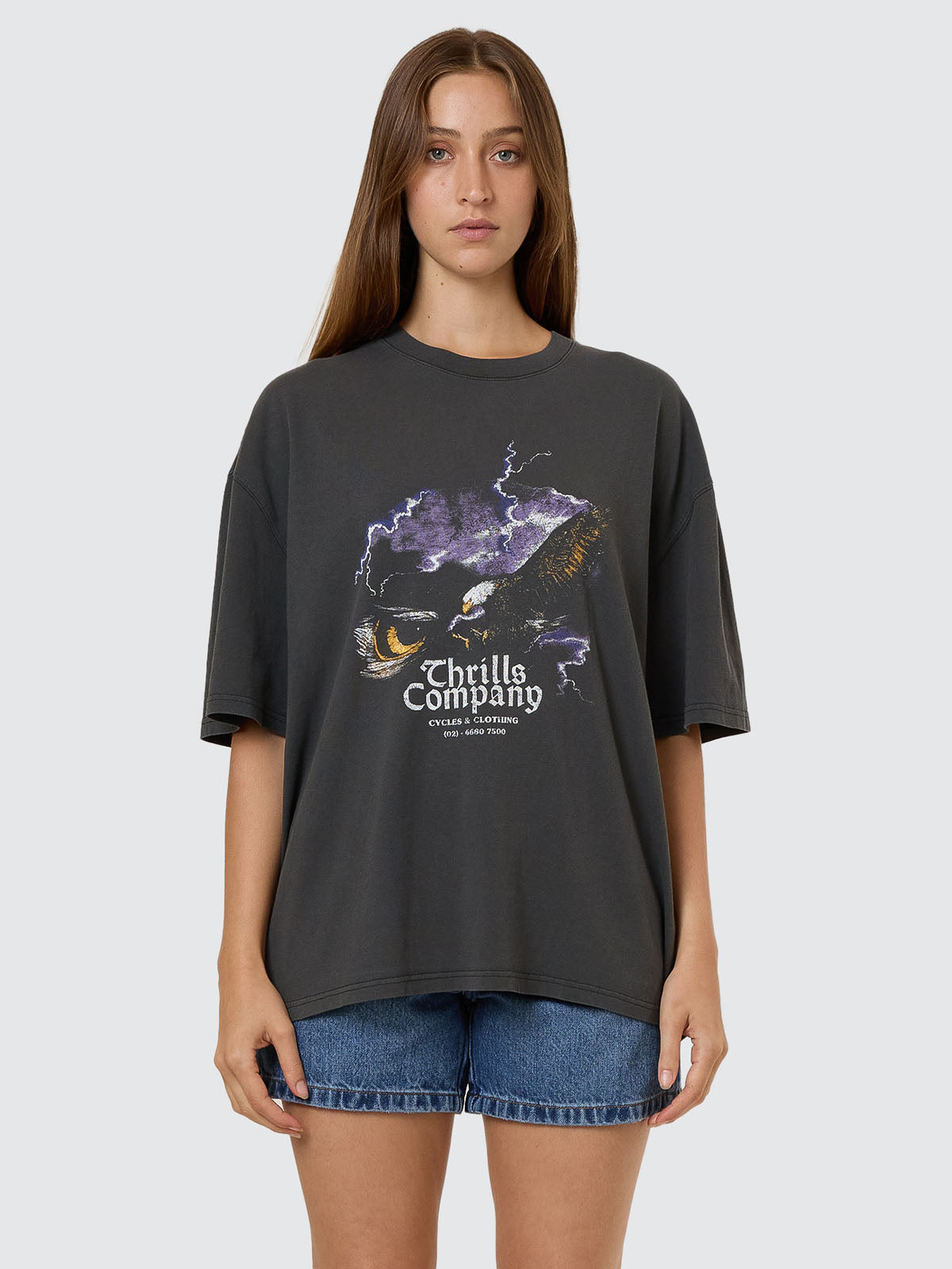 Flight Risk Oversized Tee - Merch Black