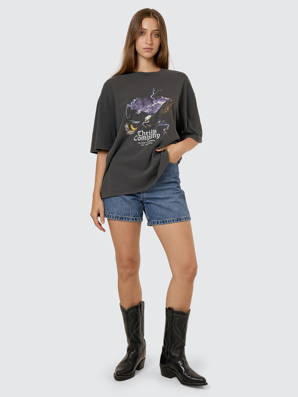 Flight Risk Oversized Tee - Merch Black 4