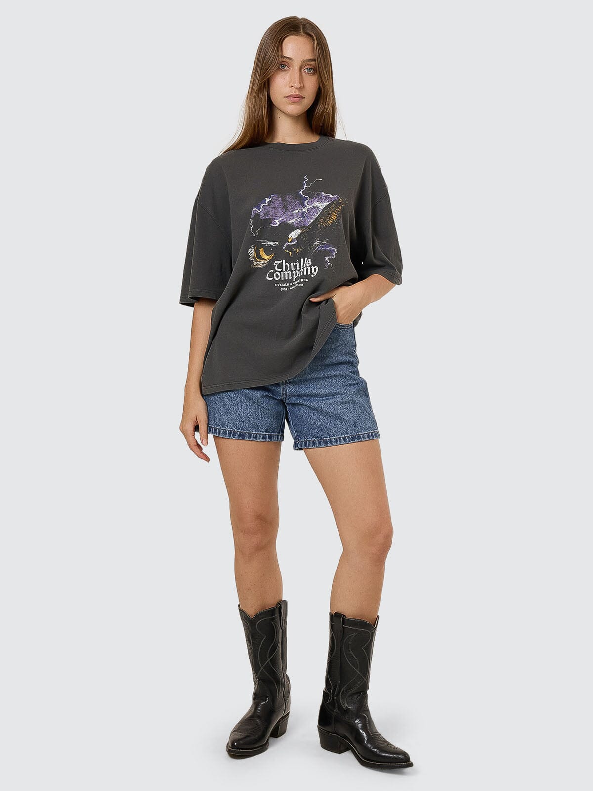 Flight Risk Oversized Tee - Merch Black 4