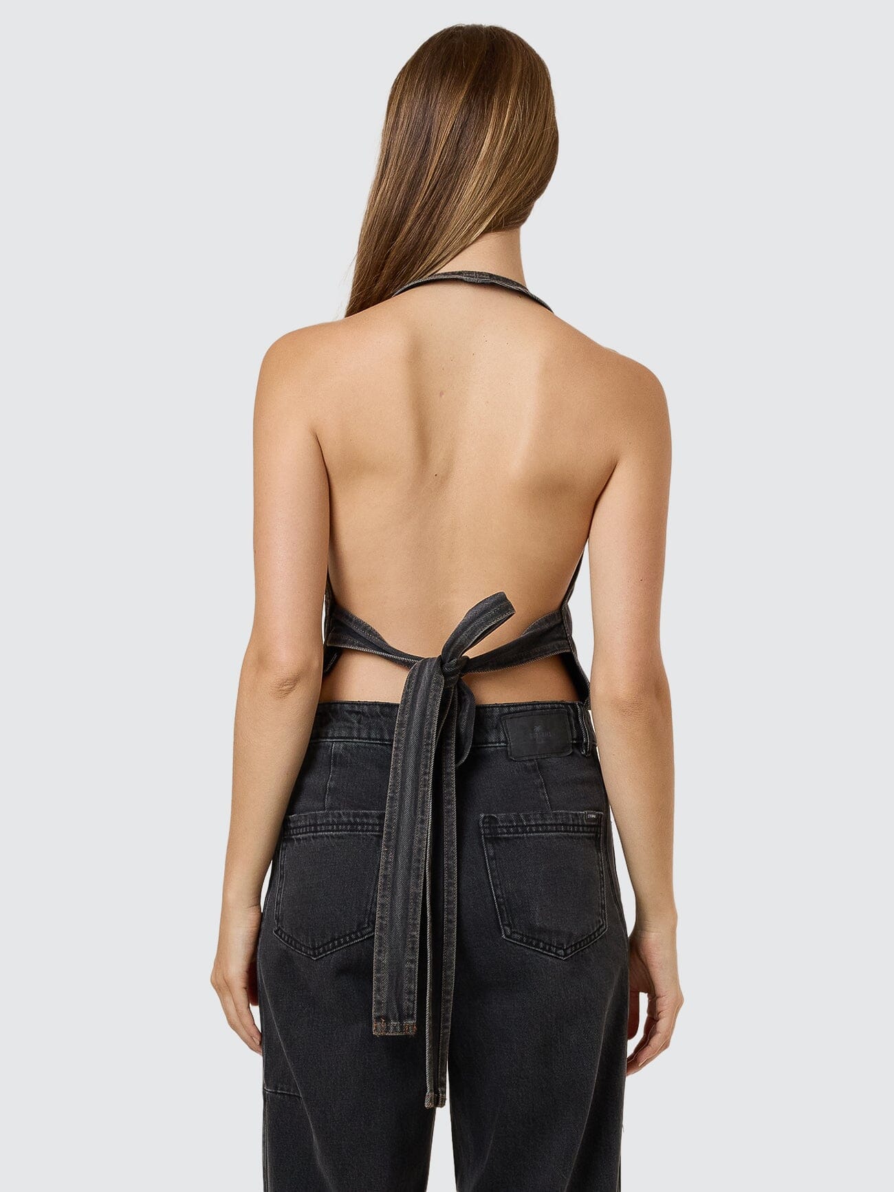 Night Shift Denim Top - Ash Black