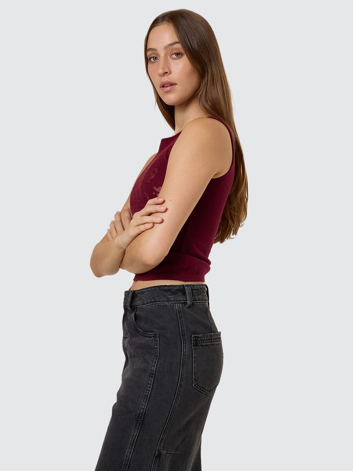 Rosetta Knit Tank - Mahogany 4