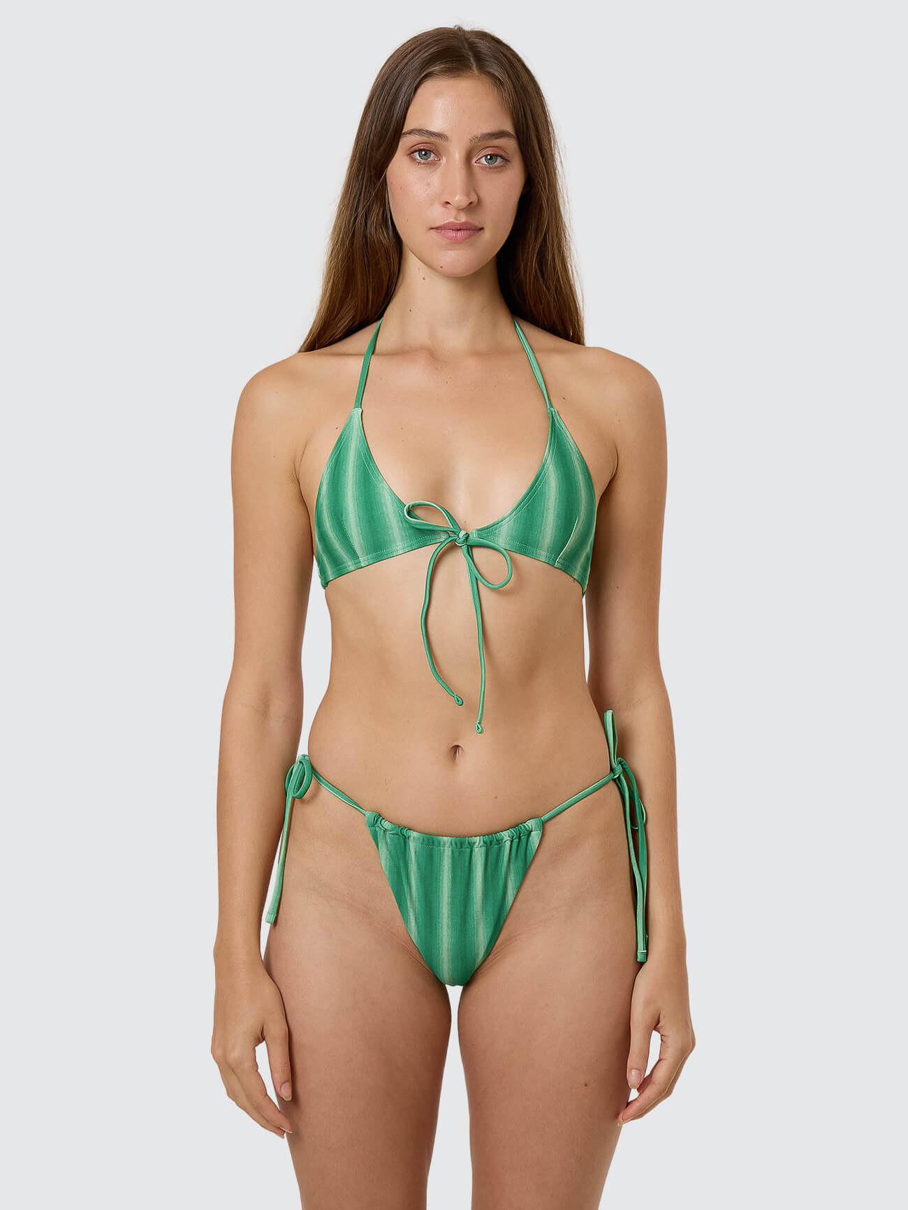 Vivid Dreams Tie Front Bikini Top - Apple