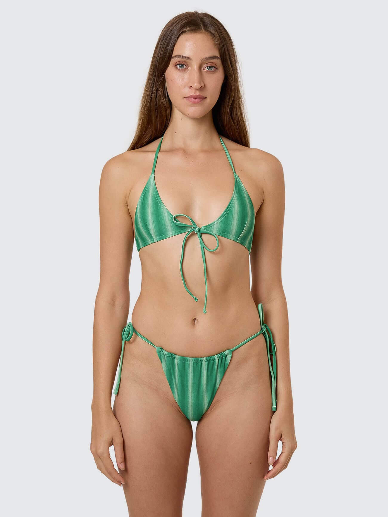 Vivid Dreams Tie Front Bikini Top - Apple