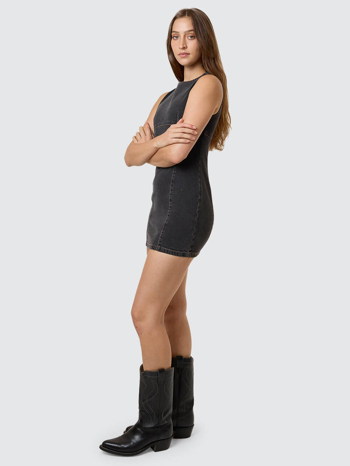 Night Shift Mini Dress - Ash Black