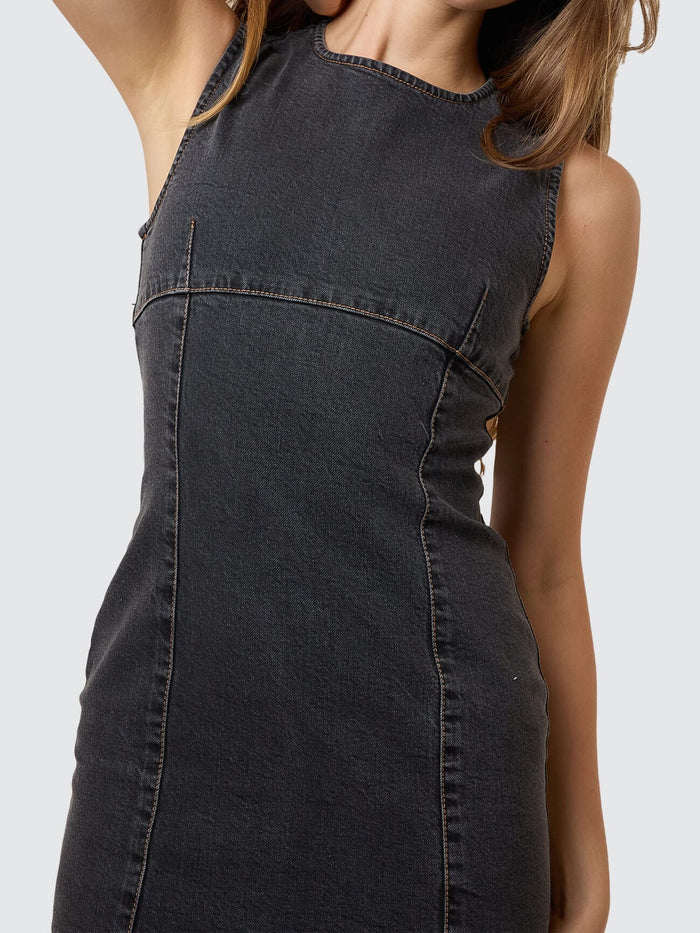 Night Shift Mini Dress - Ash Black